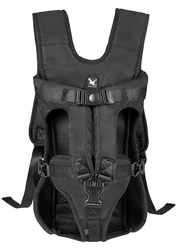 Hunderucksack für Mittlere Hunde, Verstellbar und Leicht, Ideal zum Wandern, Radfahren, Reisen und CampingSMLXL (Black,M) von BlazeNex