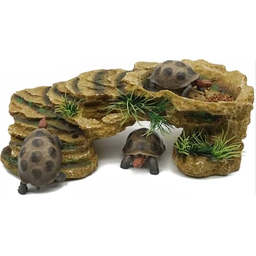 Sonnenplattform und Versteck für Reptilien, kleines Versteck aus Stein aus Kunstharz, für Schildkröten, Frösche, Eidechsen und Amphibien von BlazeNex