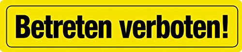 BETRETEN VERBOTEN ! Straßenschild Magnet aus Blech 16x3,5 cm STR-M 9 von Blechwaren Fabrik Braunschweig GmbH