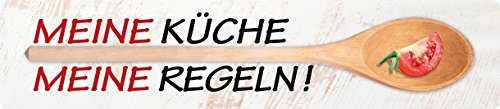 MEINE KÜCHE MEINE REGELN ! Straßenschild+Magnet Doppelpack Blech STR86-M29 von Blechwaren Fabrik Braunschweig GmbH