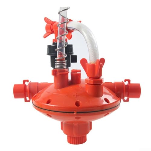 Automatische Hühnertränke mit Druckregler für eine effiziente Wasserversorgung in Bauernhöfen (rot) von BlissfulAbode