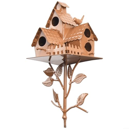 Stilvoller Metall-Vogelhaus-Pfahl im Zickzack-Stil, langlebige Outdoor-Dekorationslösung (C) von BlissfulAbode