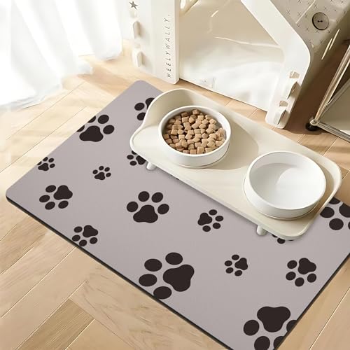 Futtermatte für Haustiere, super saugfähig, 76,2 x 45,7 cm, übergroße Futtermatte, schnell trocknende Wasserspendermatte für Hunde von Blkjsgly