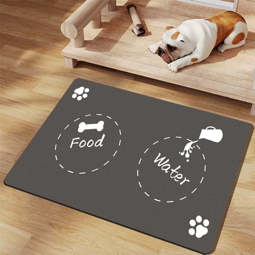 Pet Feeding Mat Absorbent Dog Bowl Mat for Dog Food and Water Bowls No Stains Quick Dry Dog Water Dispenser Mat with Waterproof Rubber Backing Pet Accessories Supplies von Blkjsgly