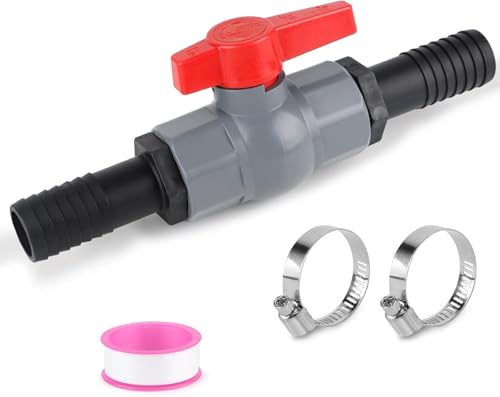 Blleshelfl Kugelhahn mit Schlauchverbinder, Kugelhahn Pool, Pool Ventil 32mm, Müllgreifer Set, Pool Schlauchverbinder,für Pool und Teichbau,Aquaristik von Blleshelfl
