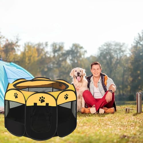 Faltbarer Welpenlaufstall für Wohnung, 114 x 114 x 58 cm von Blleshelfl