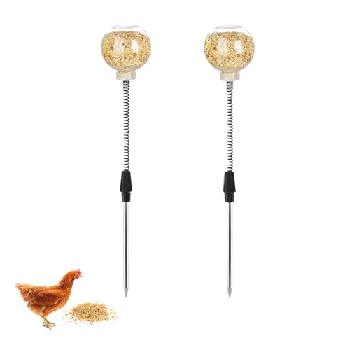 Futterspender Hühner, 2 Sets Pickspielzeug für Hühner, Hühnerspielzeug mit Frühling, Hühners, Geflügel Futterspen, mit 3 Löchern von 14 mm Durchmesser von Blleshelfl