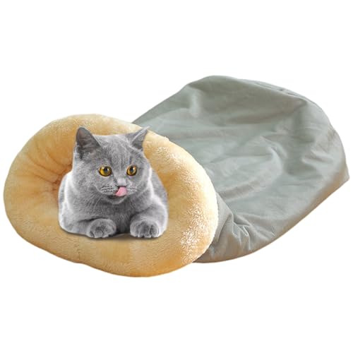 Blogiiup Katzenbetthöhle, Katze Schlafsack Weiche Plüsch 25x19 Zoll Katzen Winterschlafsack, 360 ° Wrap Hideaway Bett Cave Welpenbett für Katzen, Haustier Schlafsack, Grau Blogiiup Katzenbetthöhle, Katze Schlafsack Weiche Plüsch 25x19 Zoll Katzen Winterschlafsack, 360 ° Wrap Hideaway Bett Cave Welpenbett für Katzen, Haustier Schlafsack, Grau von Blogiiup
