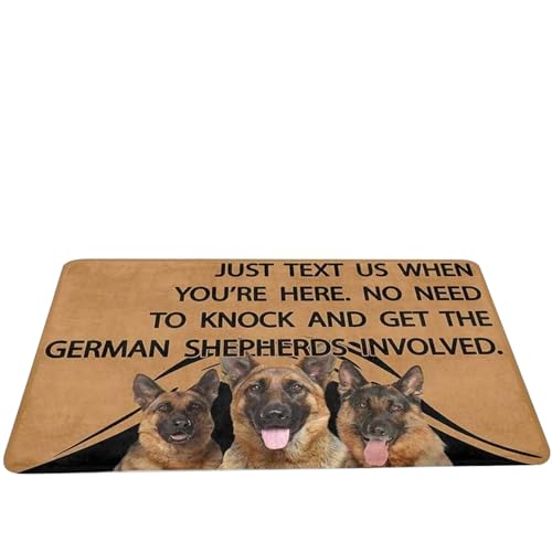 Haustürmatte, Willkommenstürmatte, personalisierte Front mit lustigem Hundemuster, 35x24in Nicht-Rutsch-Plüsch-Eingangsteppich Geschenk für Familie oder Freunde, die Hunde lieben, Außenseiter, Style3 von Blogiiup