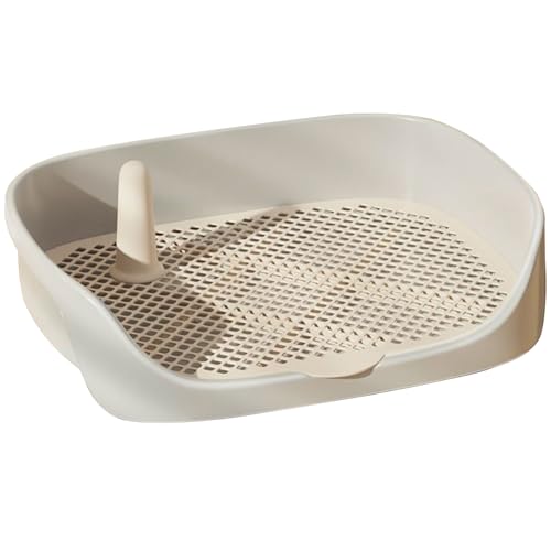 Hundeköpfchen -Tablett Toilette 15.8x11.8in Doggy Badezimmer Hundedrüsenkiste Abnehmbares sicheres Plastikhund -Toiletten -Training Waschbar Innenhundtöpfchen für kleine Hunde und Welpen weiß von Blogiiup