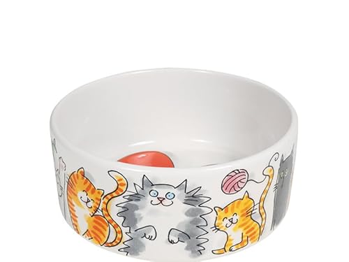 Blond Amsterdam Dier Cat Fressnapf 15,5 cm – Keramikschale mit Katzen-Illustrationen – ideal für Trockenfutter, Nassfutter oder Milch – Geschenk für Katzenliebhaber Blond Amsterdam Dier Cat Fressnapf 15,5 cm – Keramikschale mit Katzen-Illustrationen – ideal für Trockenfutter, Nassfutter oder Milch – Geschenk für Katzenliebhaber von Blond Amsterdam