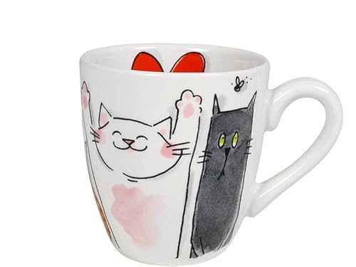 Blond Amsterdam Dier Cat Mini-Tasse 0,2 l – Keramiktasse mit Katzenabbildungen – ideal für Espresso, Tee und Cappuccino von Blond Amsterdam