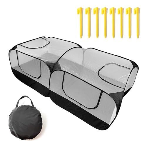 BloxBerry - Großer tragbarer Hühnerauslauf für den Innen- und Außenbereich - Mobiler Haustierkäfig für Welpen, Kätzchen & Kaninchen - Schwarz-Weiß, Modern, Polyester, Reißverschluss, Rechteckig BloxBerry - Großer tragbarer Hühnerauslauf für den Innen- und Außenbereich - Mobiler Haustierkäfig für Welpen, Kätzchen & Kaninchen - Schwarz-Weiß, Modern, Polyester, Reißverschluss, Rechteckig von BloxBerry