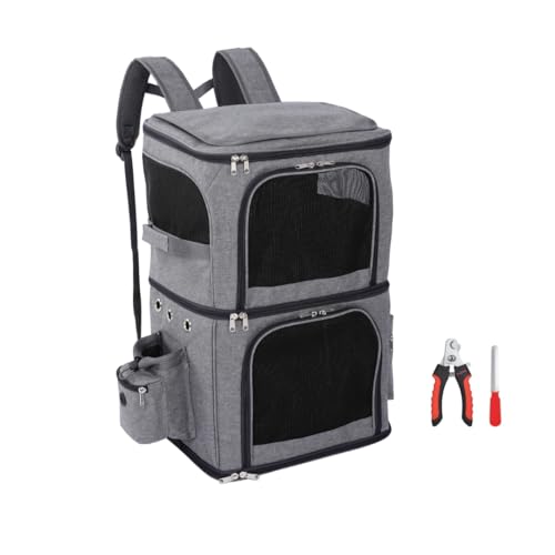 BloxBerry Rucksack für Katzen und Hunde, Reisetasche, Doppelfach, Rucksacktasche zum Wandern, Tragen kleiner Hunde oder großer Katzen von BloxBerry