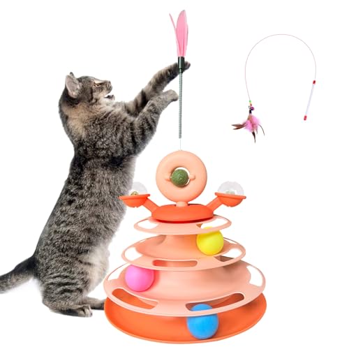 BluGun Interaktives Katzenspielzeug Kätzchenspielzeug Katzenspielzeug mit Katzenminze-Bällen Katzenspielzeug für Indoor-Katzen Katzenball Spielzeug Katzenspielzeug für gelangweilte Indoor-erwachsene von BluGun