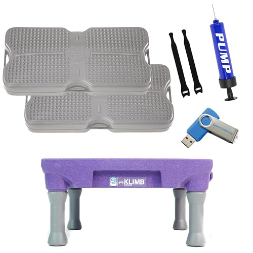 Blue-9 KLIMB Trainingspaket mit 2 Propel-Plattformen, Pumpe & Videos, lila von Blue-9