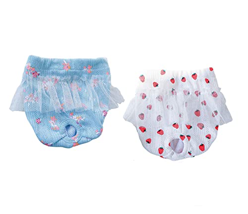 2 x kleine Hundewindeln, niedliche bedruckte Spitze, Welpen, waschbar, wiederverwendbar, Höschen, Haustierunterwäsche, physiologische Shorts, XS 2 x kleine Hundewindeln, niedliche bedruckte Spitze, Welpen, waschbar, wiederverwendbar, Höschen, Haustierunterwäsche, physiologische Shorts, XS von Blue Dream Island