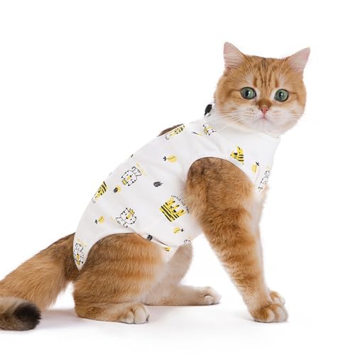 Blue Dream Island Chirurgischer Genesungsanzug für Katzen, Cartoon-Design, Sterilisation, Entwöhnung, Anti-Leck-Shirts, Weste, Kätzchen, Bauchwunden, Schutz, Genesungsanzug, Einteiler, Größe S (Tiger) Blue Dream Island Chirurgischer Genesungsanzug für Katzen, Cartoon-Design, Sterilisation, Entwöhnung, Anti-Leck-Shirts, Weste, Kätzchen, Bauchwunden, Schutz, Genesungsanzug, Einteiler, Größe S (Tiger) von Blue Dream Island