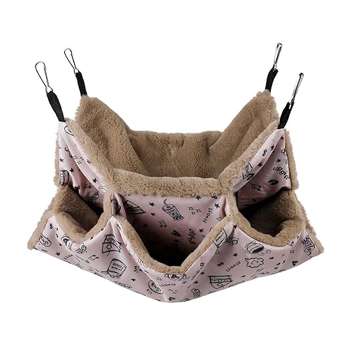 Blue Dream Island Hamster-Hängematte, Haustier-Schaukelbett, 3 Etagen, Schlafsack, Käfigzubehör, kleines Tier, warmes Versteck für Eichhörnchen, Meerschweinchen, Papageien, Hamster Blue Dream Island Hamster-Hängematte, Haustier-Schaukelbett, 3 Etagen, Schlafsack, Käfigzubehör, kleines Tier, warmes Versteck für Eichhörnchen, Meerschweinchen, Papageien, Hamster von Blue Dream Island