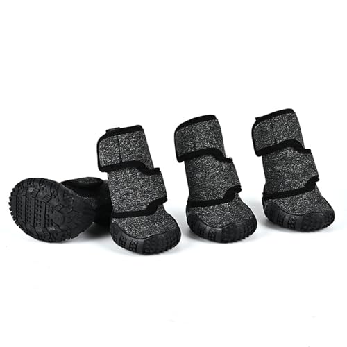 Blue Dream Island Hundeschuhe für Größe 1–14, weich, leicht, wasserdicht, rutschfest, Krallenschutz, Gehschuhe für Welpen, kleine, mittelgroße und große Hunde, Grau (1# L x B: 3,8 x 3,5 cm) von Blue Dream Island