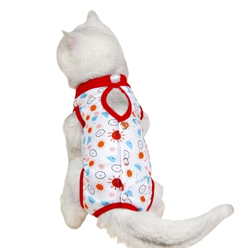 Blue Dream Island Katzen-Genesungsanzug, Sterilisation, Entwöhnung, Anti-Leck-Einteiler, Katzen, chirurgisches Spay-Shirt, Bauch-Wundschutz, E-Halsband, alternativer Einteiler, Weste, Größe M, Rot Blue Dream Island Katzen-Genesungsanzug, Sterilisation, Entwöhnung, Anti-Leck-Einteiler, Katzen, chirurgisches Spay-Shirt, Bauch-Wundschutz, E-Halsband, alternativer Einteiler, Weste, Größe M, Rot von Blue Dream Island