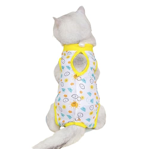 Blue Dream Island Katzen-Genesungsanzug, Sterilisation, Entwöhnung, Anti-Leck-Einteiler, Katzen, chirurgisches Spay-Shirt, Bauch-Wundschutz, E-Halsband, alternativer Einteiler, Weste, Größe S (Gelb) Blue Dream Island Katzen-Genesungsanzug, Sterilisation, Entwöhnung, Anti-Leck-Einteiler, Katzen, chirurgisches Spay-Shirt, Bauch-Wundschutz, E-Halsband, alternativer Einteiler, Weste, Größe S (Gelb) von Blue Dream Island