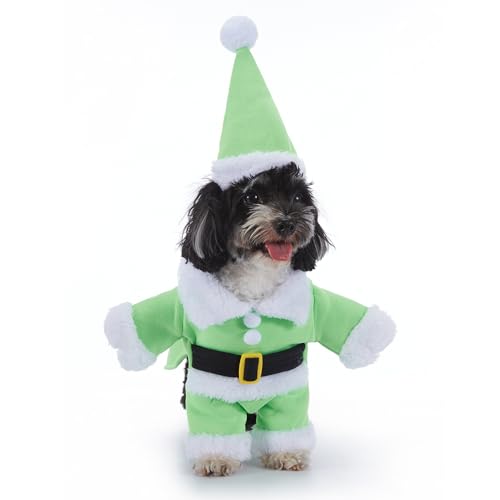 Cosplay-Kostüm für kleine Hunde, Halloween, Weihnachten, Verkleidung, Haustierparty, lustige Verkleidung, Requisiten für Katzen, Welpen, kleine Hunde, Größe M, grüner Weihnachtsmann von Blue Dream Island