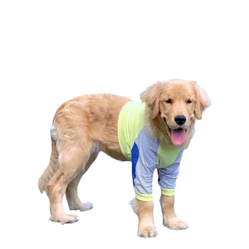 Ellenbogenschutzkleidung für große Hunde, kurzes Hemd, Schlafanzug, Gelenkerholung, Ärmel zur Verhinderung von Lecken von Wunden, Größe 5XL (Gelb) von Blue Dream Island