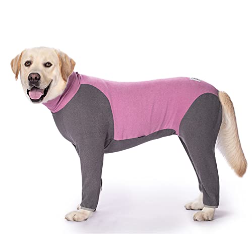 Großer Hunde-Pyjama-Overall, Winter, warme vierbeinige Kleidung für große und mittelgroße Hunde, mit Loch für die Leine und Hundemantel für kaltes Wetter, Violett (30#) von Blue Dream Island