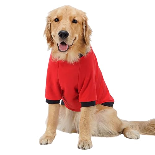 Großer Hundepullover, Hemd, Einteiler, Pyjama, warm, weich, für Weihnachten, Neujahr, Größe 4XL, Rot von Blue Dream Island