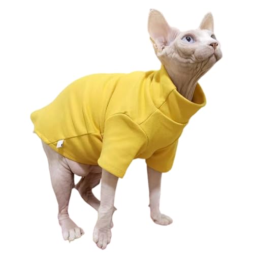 Haarloser Katzenpullover, warmer Komfort, Sphynx Devon Katzenpullover, für kaltes Wetter, Cornish Rex, hoher Ausschnitt, Pyjama, Kleidung, Bekleidung, Größe L, Gelb Haarloser Katzenpullover, warmer Komfort, Sphynx Devon Katzenpullover, für kaltes Wetter, Cornish Rex, hoher Ausschnitt, Pyjama, Kleidung, Bekleidung, Größe L, Gelb von Blue Dream Island