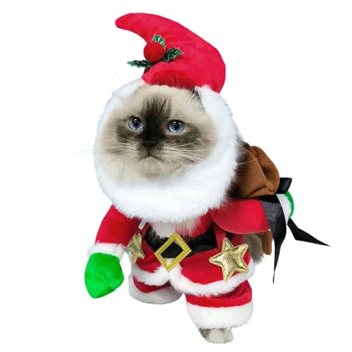 Haustier-Weihnachtskostüm, Weihnachtsmann-Kostüm, Cosplay-Outfit für Katzen, Welpen, kleine Hunde, Größe S Haustier-Weihnachtskostüm, Weihnachtsmann-Kostüm, Cosplay-Outfit für Katzen, Welpen, kleine Hunde, Größe S von Blue Dream Island