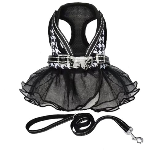 Haustiergeschirr-Set, verstellbar, atmungsaktiv, Netzstoff, für Hunde, Spitze, kariert, Prinzessinnenkleid, tägliches Spazierengehen, Tutu-Geschirr für Katzen, Welpen, kleine, mittelgroße Hunde, Größe Haustiergeschirr-Set, verstellbar, atmungsaktiv, Netzstoff, für Hunde, Spitze, kariert, Prinzessinnenkleid, tägliches Spazierengehen, Tutu-Geschirr für Katzen, Welpen, kleine, mittelgroße Hunde, Größe von Blue Dream Island