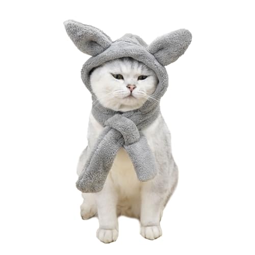 Haustiermütze, leise Ohrenabdeckung, Winter, winddicht, warm, Stirnband, Hundeschal, Ohrenschützer für Katzen, kleine, mittelgroße und große Hunde, Größe XS (Grau) von Blue Dream Island
