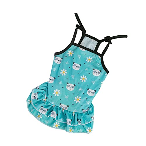 Haustierrock, niedlich bedrucktes Welpen-Sommerkleid, Tank Top geeignet für Katzen, kleine, mittelgroße Hunde_L (Panda) von Blue Dream Island