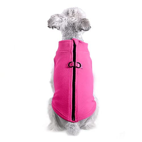 Hund Polar Fleece mit Reißverschluss Winter Hundejacke Weste Pullover Leine Loch Warm Welpen Mantel Outfit Kleidung für Katzen Kleine Hunde Mittlere Hunde (S:Pink) von Blue Dream Island