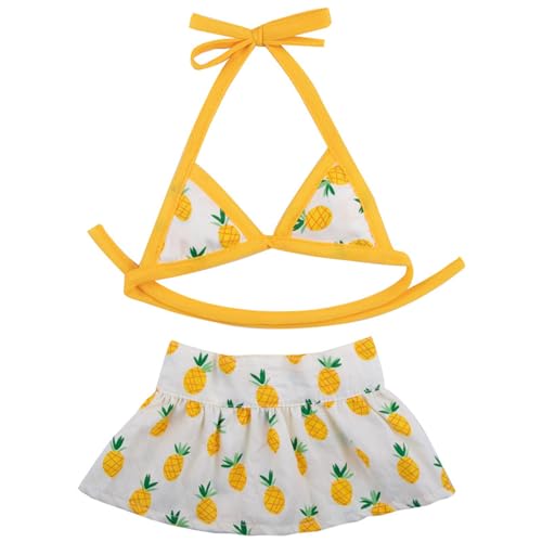 Hunde-Bikini-Badeanzug, Sommer-Badekleid, Strandkleidung, Katzen-/Hundekostüm für Welpen, kleine Hunde, Größe M (Ananas) von Blue Dream Island