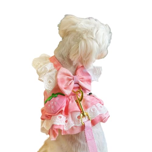 Hunde-Denim-Kleid mit Leine, niedliches Haustierkleid mit Batikfärbung, Schleife, Prinzessinnenkleid, weicher Komfort, Welpen, Tutu, Weste, gerüschter Rock für Katzen, kleine Hunde, Mädchen, Größe S Hunde-Denim-Kleid mit Leine, niedliches Haustierkleid mit Batikfärbung, Schleife, Prinzessinnenkleid, weicher Komfort, Welpen, Tutu, Weste, gerüschter Rock für Katzen, kleine Hunde, Mädchen, Größe S von Blue Dream Island