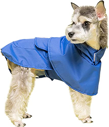 Hunde-Regenmantel, Haustiere, leichte, wasserdichte Regenjacke, Haustier-Welpen-Regenmantel mit Loch, Hunde-Regenbekleidung für kleine, mittelgroße Hunde_L (blau) von Blue Dream Island