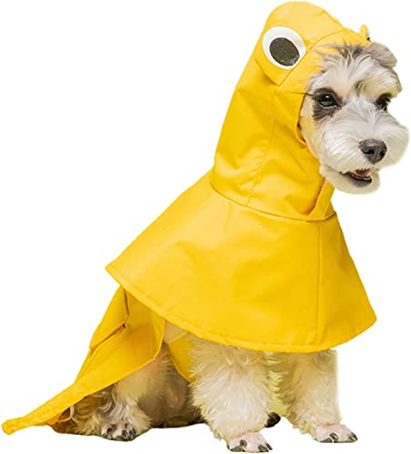 Hunde-Regenmantel, Haustiere, leichte, wasserdichte Regenjacke, Haustier-Welpen-Regenmantel mit Loch für die Leine, Hunde-Regenbekleidung für kleine, mittelgroße Hunde_2XL (gelb) von Blue Dream Island