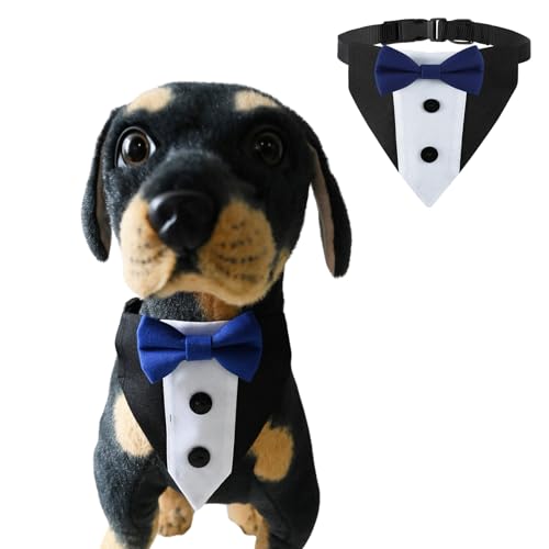 Hunde-Smokinghalstuch, formelles Haustier-Lätzchen, Fliege, verstellbar, Schnellverschluss-Schnalle, dreieckiger Schal, Hund, Geburtstag, Party, Valentinstag, Fliege, Schal, Party, Smoking, Größe S Hunde-Smokinghalstuch, formelles Haustier-Lätzchen, Fliege, verstellbar, Schnellverschluss-Schnalle, dreieckiger Schal, Hund, Geburtstag, Party, Valentinstag, Fliege, Schal, Party, Smoking, Größe S von Blue Dream Island