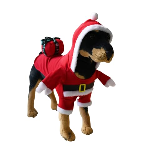 Hunde-Weihnachtskostüm, Weihnachts-Haustierkleidung mit Geschenk-Box, Haustier-Cosplay-Kostüme, Party, Verkleiden, Hunde und Katzen, Outfit für kleine, mittelgroße und große Hunde_M von Blue Dream Island
