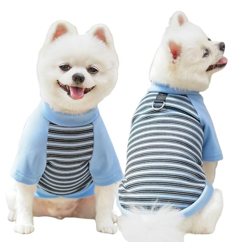 Hunde-Winterweste, dehnbar, gestreift, 2 Beine, warmer Pullover mit D-Ring, Haustier-Sportanzug für kaltes Wetter, Sportanzug für mittelgroße und große Hunde, Größe 3XL (blau) von Blue Dream Island