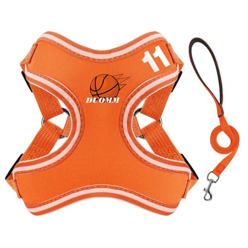 Hundegeschirr, kein Ziehen, verstellbar, sportlicher Stil, mit Leine, D-Ring für Welpen, kleine Hunde, Größe S, Orange Hundegeschirr, kein Ziehen, verstellbar, sportlicher Stil, mit Leine, D-Ring für Welpen, kleine Hunde, Größe S, Orange von Blue Dream Island