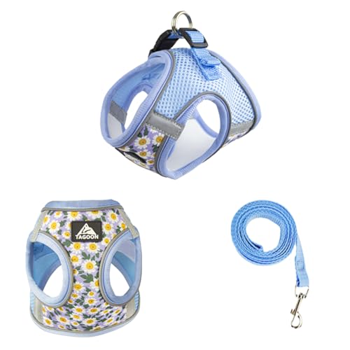 Hundegeschirr für kleine Hunde, Gänseblümchen-Blumenmuster, Haustiergeschirr, Weste, Hund, atmungsaktives Netzgewebe, verstellbar, D-Ring, reflektierend, Laufgeschirr für Katzen, Welpen, kleine, Hundegeschirr für kleine Hunde, Gänseblümchen-Blumenmuster, Haustiergeschirr, Weste, Hund, atmungsaktives Netzgewebe, verstellbar, D-Ring, reflektierend, Laufgeschirr für Katzen, Welpen, kleine, von Blue Dream Island
