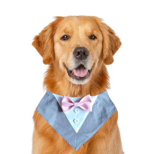 Hundehalstuch, formelles Haustier-Smoking-Fliege, dreieckiger Schal, verstellbar, für Geburtstagsparty, Lätzchen, Valentinstag, Fliege, Größe M, Grau Hundehalstuch, formelles Haustier-Smoking-Fliege, dreieckiger Schal, verstellbar, für Geburtstagsparty, Lätzchen, Valentinstag, Fliege, Größe M, Grau von Blue Dream Island