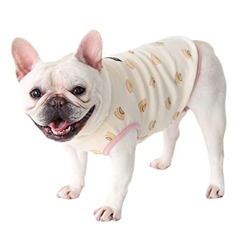 Hundekleidung, Französische Bulldogge T-Shirt Weiche Baumwolle Atmungsaktiv Hundeweste Shirt Sommer Hund Pyjama Lovely Outfit Kostüm Katzenhemden für Welpen Kleine Mittlere Hunde (S:Pink) von Blue Dream Island