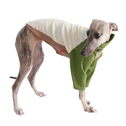 Hundepullover für italienische Windhunde, Winterkleidung, Skinny, dehnbar, Größe XXL (Grün-Weiß) von Blue Dream Island