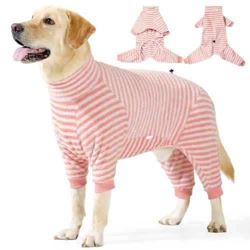 Jumpsuit für große Hunde, kaltes Wetter, verstellbar, dehnbar, 4-beinig, Einteiler, Pyjama, warme Jacke, Anti-Haar-Mantel für drinnen und draußen, tägliches Spazierengehen, Ausruhen, Größe XL, Rosa Jumpsuit für große Hunde, kaltes Wetter, verstellbar, dehnbar, 4-beinig, Einteiler, Pyjama, warme Jacke, Anti-Haar-Mantel für drinnen und draußen, tägliches Spazierengehen, Ausruhen, Größe XL, Rosa von Blue Dream Island