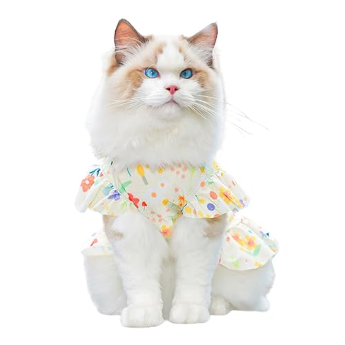 Kühlweste, Sommerkleid, atmungsaktiv, Blumenrock mit D-Ring für Katzen, Welpen, kleine, mittelgroße und große Hunde, Größe 7XL (Gelb) von Blue Dream Island